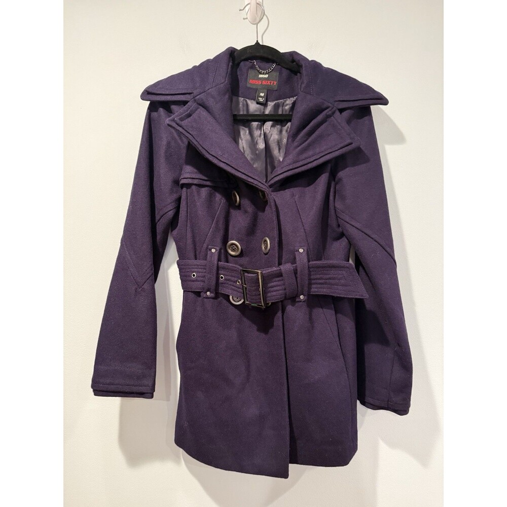 Vintage Y2K M60 Miss Sixty Womens Medium Wool Peacoat Preppy Jacket Coat Minimal